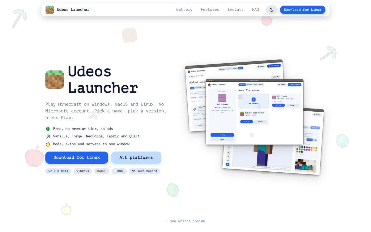 Udeos Launcher screenshot